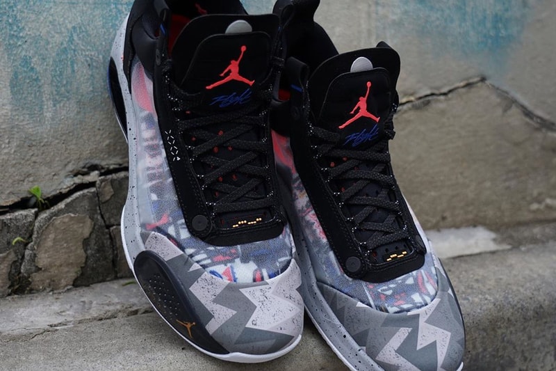 air jordan brand 34 low black grey blue red yellow elephant CZ7746 008 official release date info photos price store list