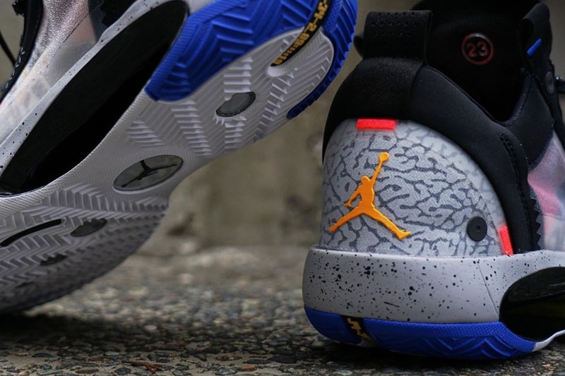 air jordan brand 34 low black grey blue red yellow elephant CZ7746 008 official release date info photos price store list