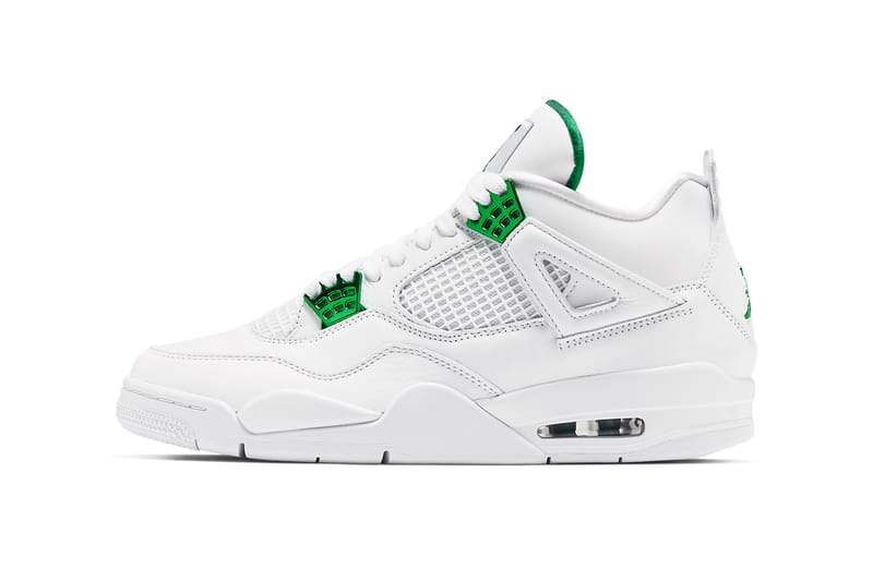 white and green jordan 4