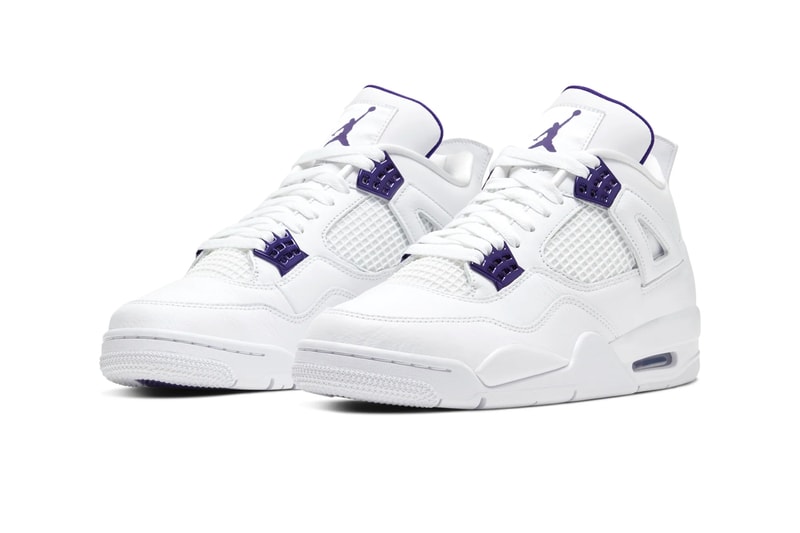 Air Jordan 4 Metallic Purple Official Look Release Info CT8527-115 White Court Purple Silver