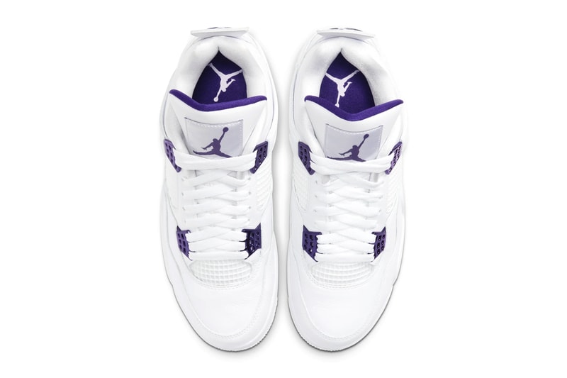 Air Jordan 4 Metallic Purple Official Look Release Info CT8527-115 White Court Purple Silver