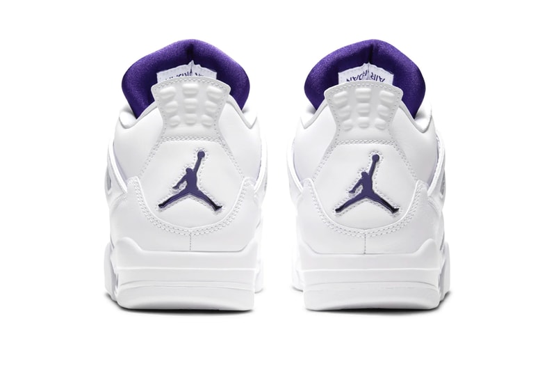 Air Jordan 4 Metallic Purple Official Look Release Info CT8527-115 White Court Purple Silver