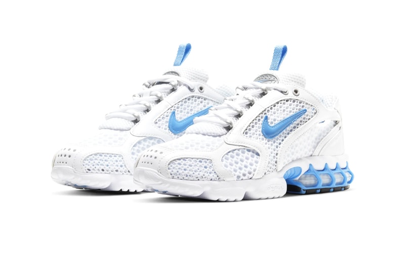 Nike Air Zoom Spiridon Cage 2 "University Blue" Release Stussy Caged Air Sneakers 1990s '90s Retro trainers shoes kicks footwear 