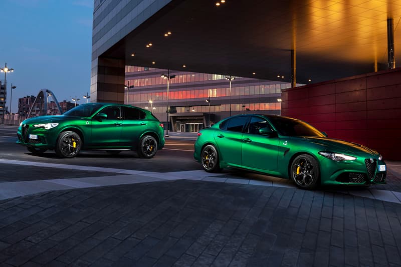 Alfa Romeo Giulia and Stelvio QF Montreal Green paint job europe exclusive fiat 2020 2021 SUV four-door sedan