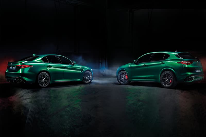 Alfa Romeo Giulia and Stelvio QF Montreal Green paint job europe exclusive fiat 2020 2021 SUV four-door sedan