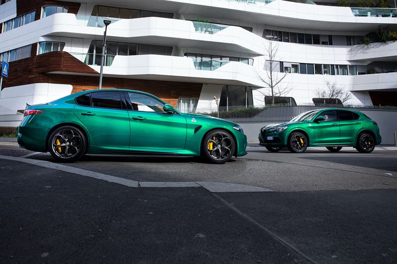 Alfa Romeo Giulia and Stelvio QF Montreal Green paint job europe exclusive fiat 2020 2021 SUV four-door sedan