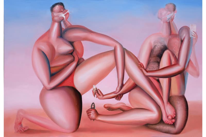 Alvin Ong "Long Distance" Exhibition Yavuz Gallery Sydney Oil Paintings Figures Isolation Displacement Faceless Surreal