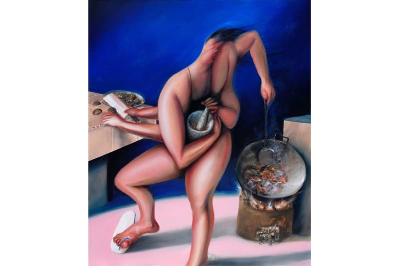Alvin Ong "Long Distance" Exhibition Yavuz Gallery Sydney Oil Paintings Figures Isolation Displacement Faceless Surreal