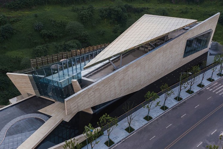 One Sino Park Is a Striking Deconstructivist Building on a Cliffside in China