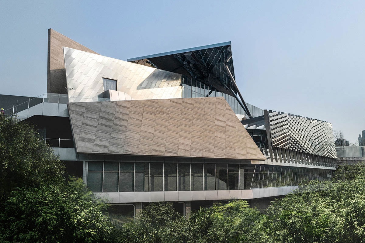 AOE Architects One Sino Park Building Chongqing China Mountains Deconstructivist Building Cliffside 