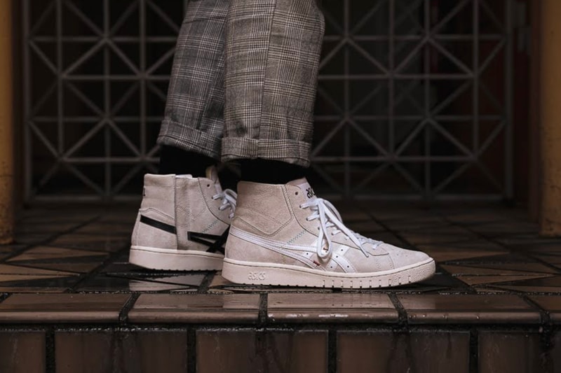 ASICS SportStyle GEL PTG MT FASTENER menswear streetwear sneakers footwear trainers runners high tops shoes spring summer 2020 collection FABRE POINT GETTER  basketball BEIGE WHITE asymmetrical