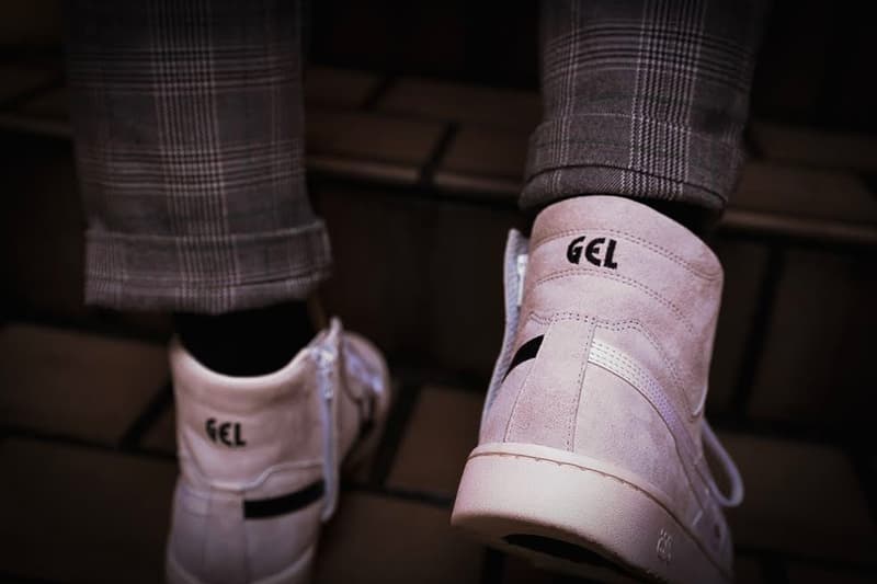ASICS SportStyle GEL PTG MT FASTENER menswear streetwear sneakers footwear trainers runners high tops shoes spring summer 2020 collection FABRE POINT GETTER basketball BEIGE WHITE asymmetrical