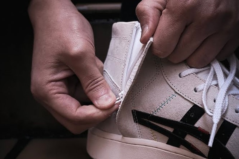 ASICS SportStyle GEL PTG MT FASTENER menswear streetwear sneakers footwear trainers runners high tops shoes spring summer 2020 collection FABRE POINT GETTER  basketball BEIGE WHITE asymmetrical