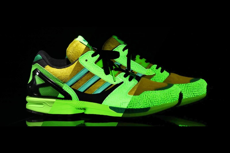 atmos adidas originals zx8000 g snk FX8593 glow in the dark snakeskin green black bbc icecream long sleeve t shirt crep protect waterproofer can release date info photos price store list