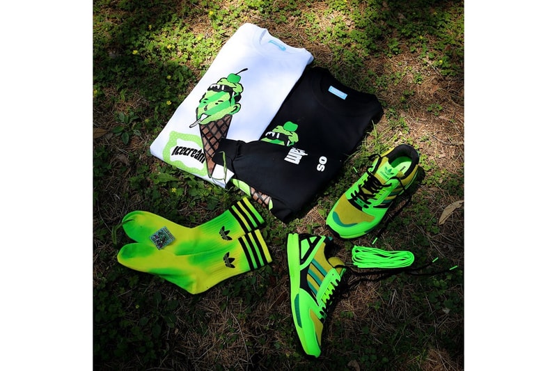atmos adidas originals zx8000 g snk FX8593 glow in the dark snakeskin green black bbc icecream long sleeve t shirt crep protect waterproofer can release date info photos price store list