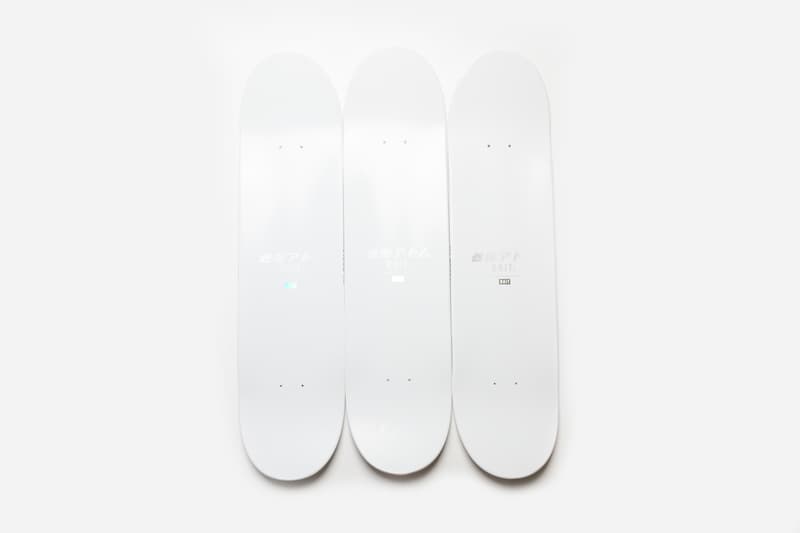 bait x astro boy atom project glow in the dark skateboard deck set of three triptych skate skateboards