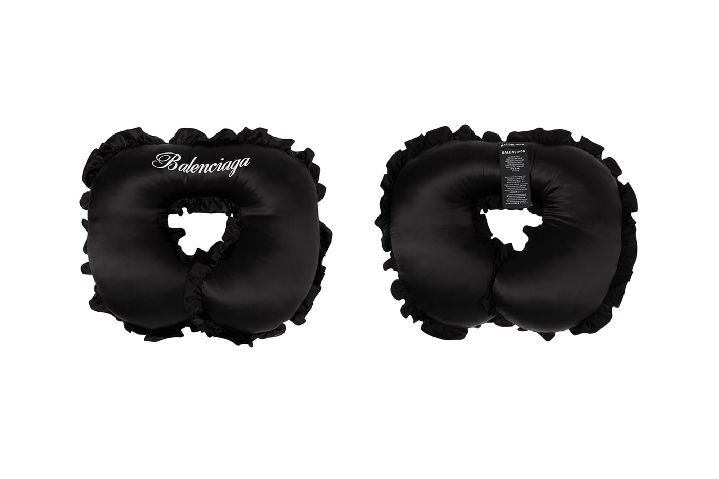 Balenciaga Black Silk Eye Mask Travel Pillow Release SSENSE Info Buy Price