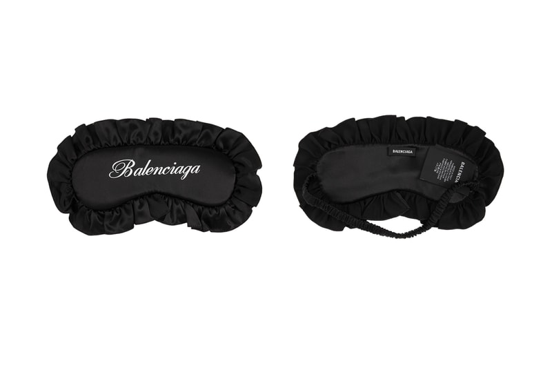 Balenciaga Black Silk Eye Mask Travel Pillow Release SSENSE Info Buy Price
