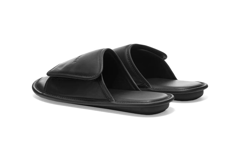 Balenciaga Home Sandal Black Leather Demna Gvasalia Shoes Slides Homeware Comfy Cozy Footwear END. Italian Velcro Debossed Branding