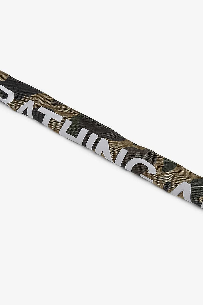 a bathing ape bape camouflage chain lock green yellow canvas metal