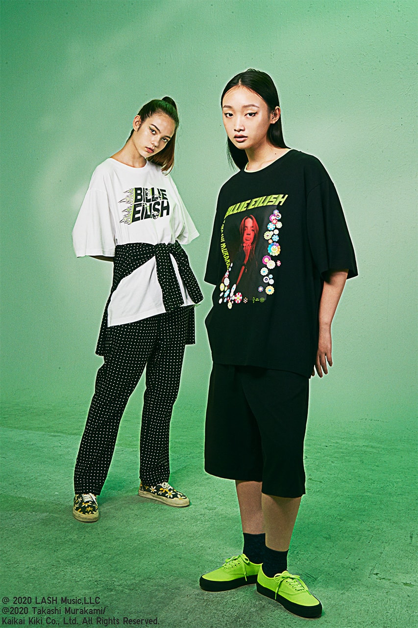 Uniqlo x Billie Eilish M Black T-shirt Men's Takashi Murakami Graphic Logo