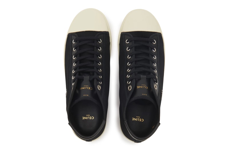 Celine Blank Mid Lace-Up Sneaker With Toe-Cap in Canvas Calfskin shoes footwear kicks luxury sneakers premium André Butzer