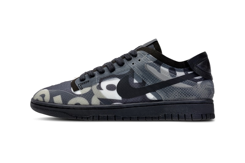 comme des garcons nike dunk low black monogram print release information buy cop purchase details paris fashion week september 2019 men's women's sizing