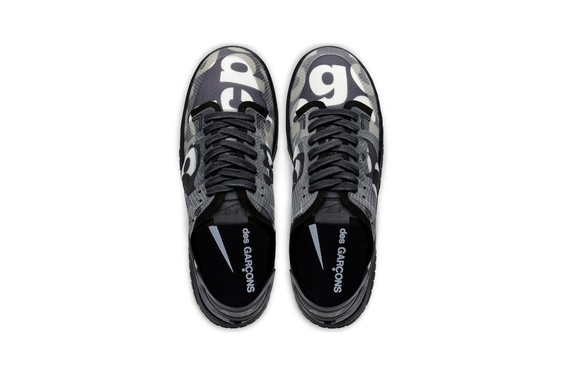 comme des garcons nike dunk low black monogram print release information buy cop purchase details paris fashion week september 2019 men's women's sizing
