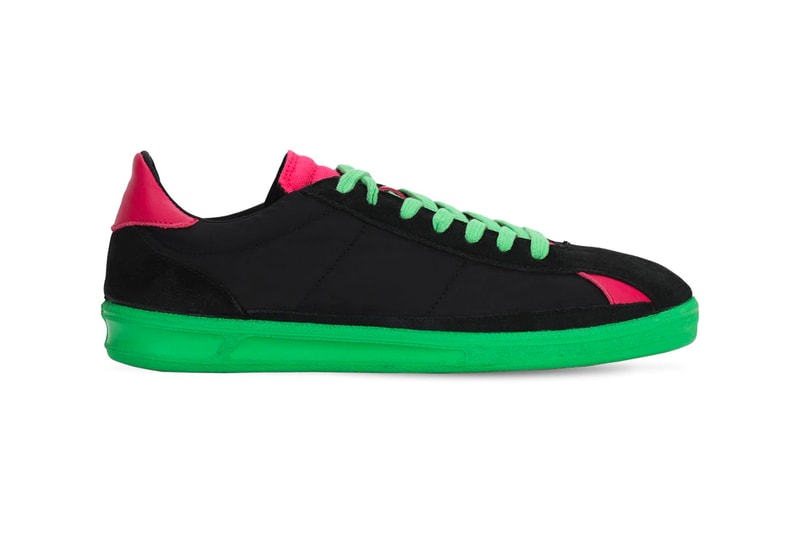 COMME des GARCONS SHIRT Black Pink Sneakers footwear menswear streetwear spring summer 2020 collection trainers runners shoes kicks tech suede 