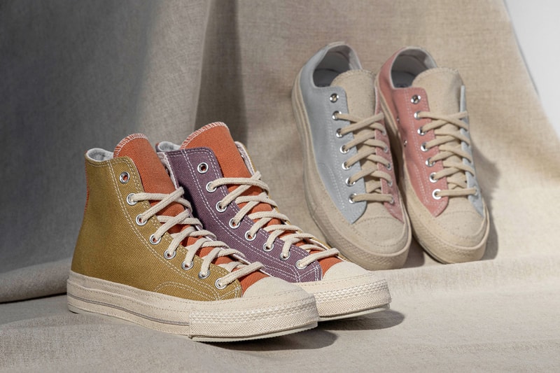 converse chuck 70 renew sustainable chuck 70 hi ox tri color mellow rose plein air egret 167772C prarie sand noble grey 167767C release date info photos price