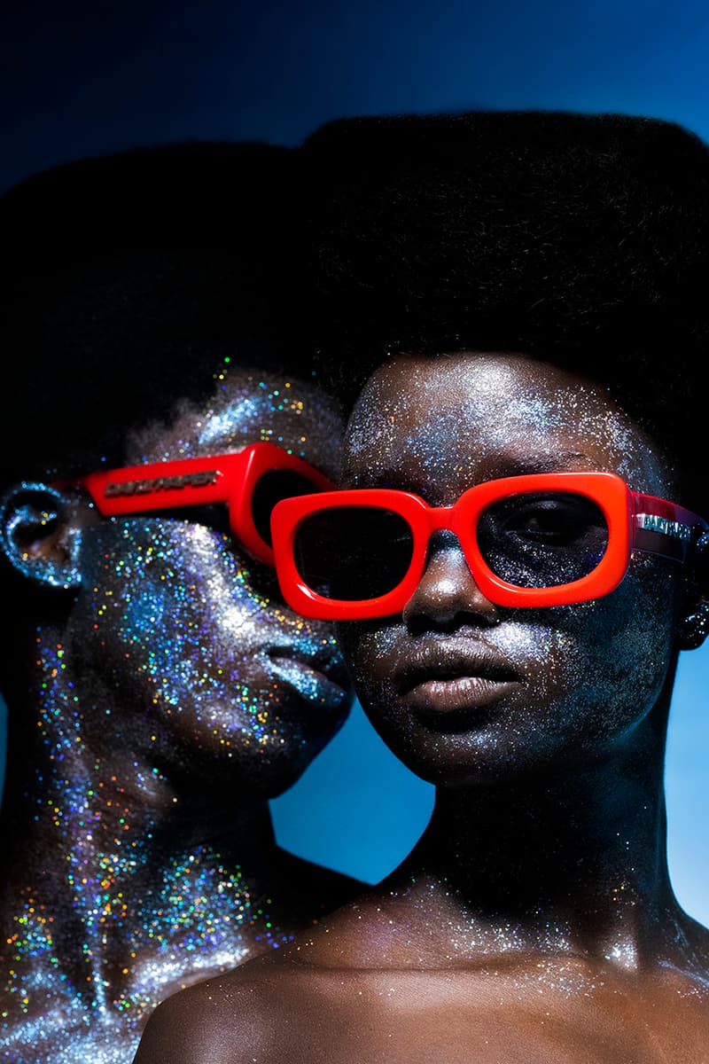 Daily Paper x KOMONO Sunglasses Collection Collaboration Eyewear First Look Campaign Lookbook Ottilie Landmark Contemporary Design 100% UV protection Black Tortoise Racing Red