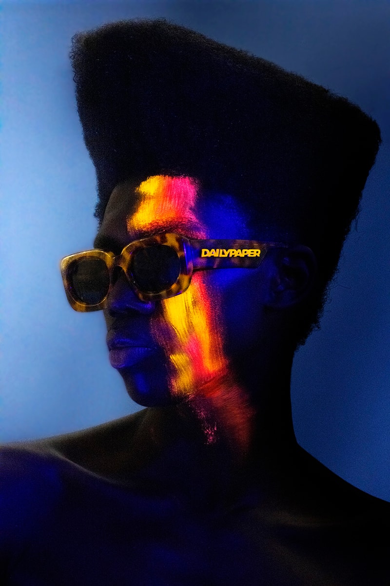 Daily Paper x KOMONO Sunglasses Collection Collaboration Eyewear First Look Campaign Lookbook Ottilie Landmark Contemporary Design 100% UV protection Black Tortoise Racing Red 
