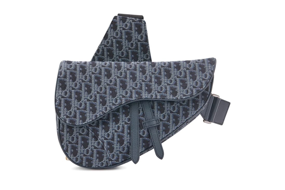 navy dior saddle bag