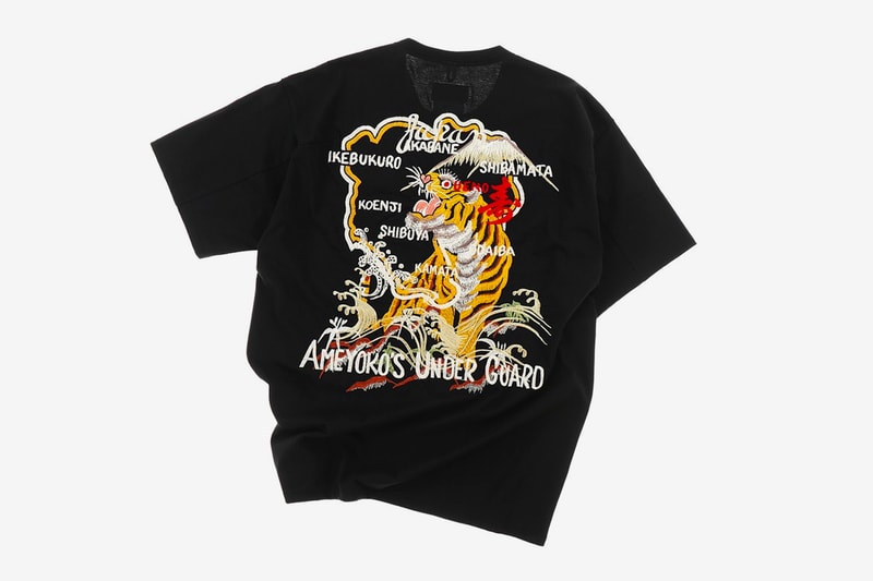doublet NUBIAN "Ueno" graphic t shirts tees taito ward district tokyo historical vintage army retro military surplus souvenir Ameyayokocho shotengai ameyokus under guard japan japanese tiger embroidery