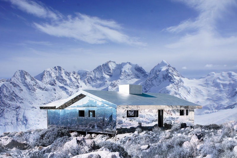 doug aitken mirage gstaad disappears snowstorm swiss alps installation mirrors