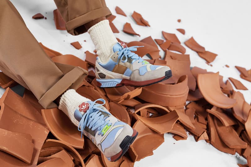 end clothing adidas originals consortium zx 9000 kiln pale blue sky grey terracotta vase clay pottery release information buy cop purchase 