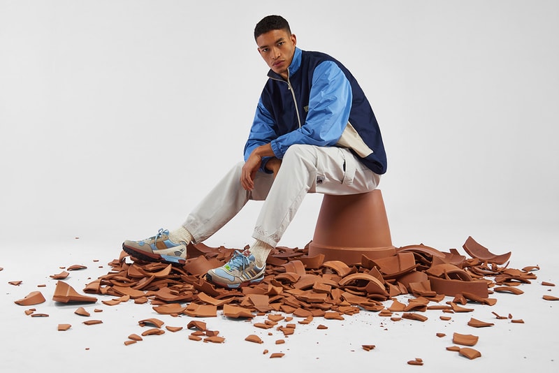 end clothing adidas originals consortium zx 9000 kiln pale blue sky grey terracotta vase clay pottery release information buy cop purchase 
