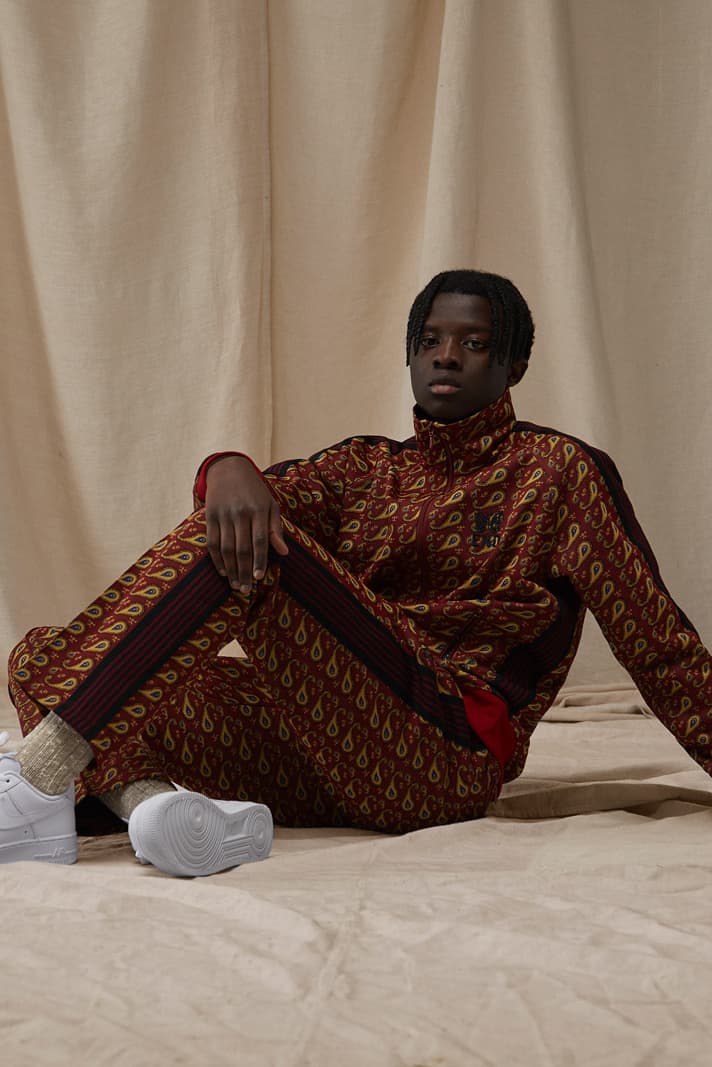 needles end clothing 15th anniversary tracksuits collection paisley black details buy cop purchase release information