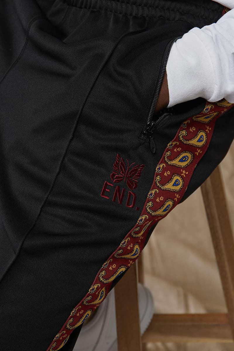 needles end clothing 15th anniversary tracksuits collection paisley black details buy cop purchase release information