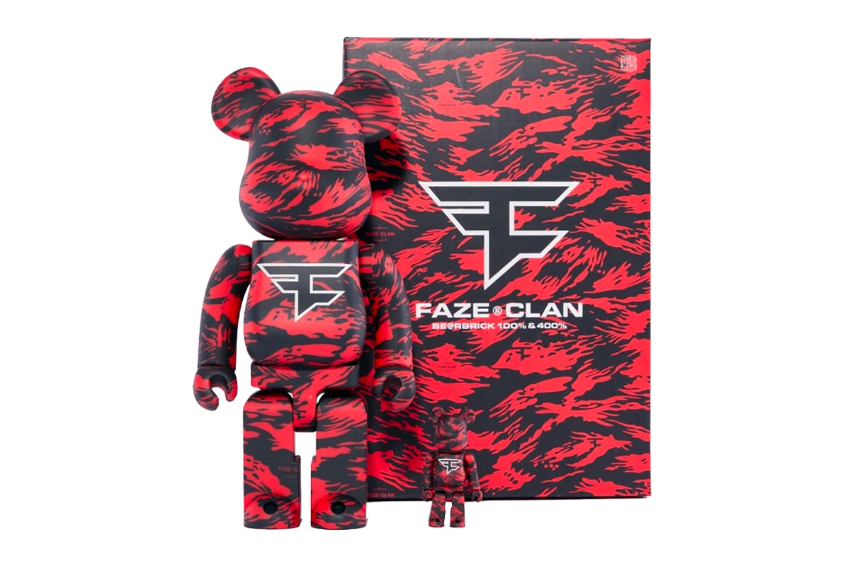 FaZe Clan Medicom Toy BE@RBRICK Release info buy price tiger camo red black