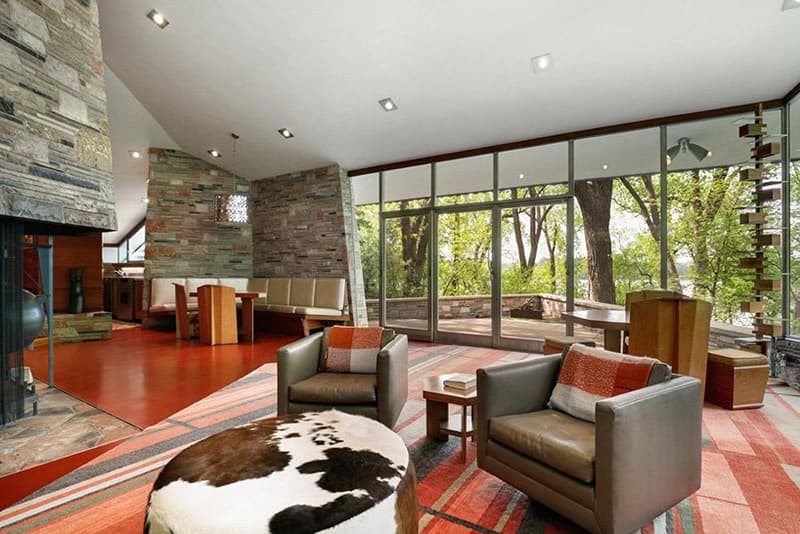 Frank Lloyd Wright Neils House up for Sale Sotheby’s International Realty Architecture Minneapolis Cedar Lake 1949