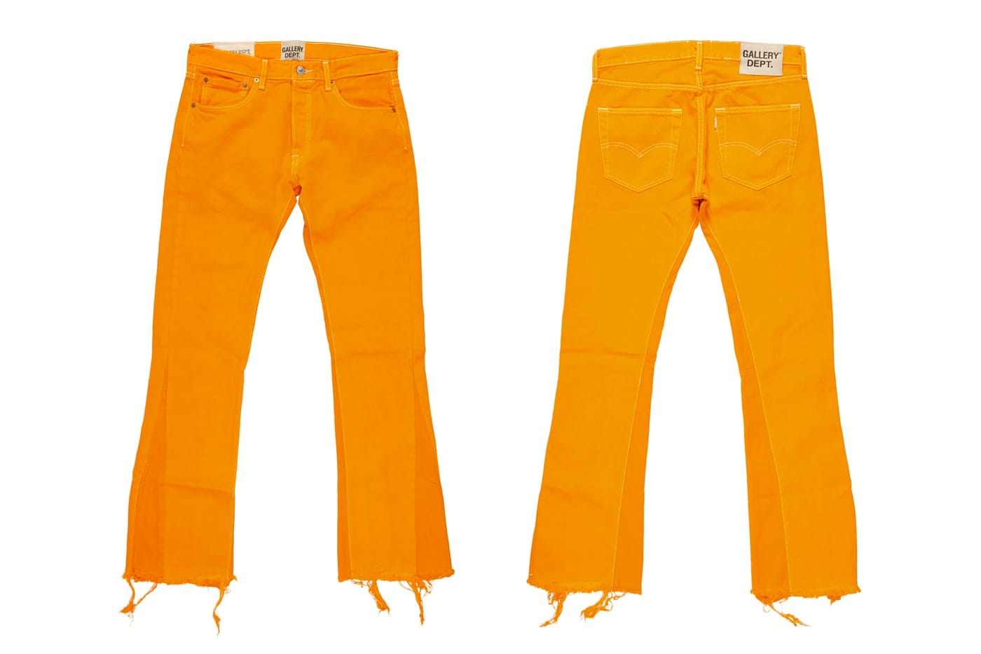 orange flare jeans