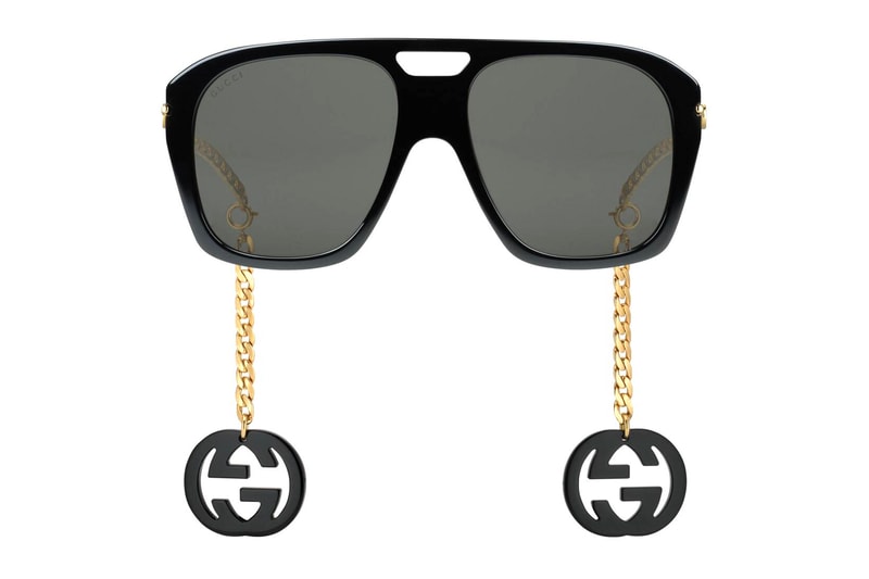 Gucci Square Sunglasses With Charms Release Info Buy Price Brown Black Acetate