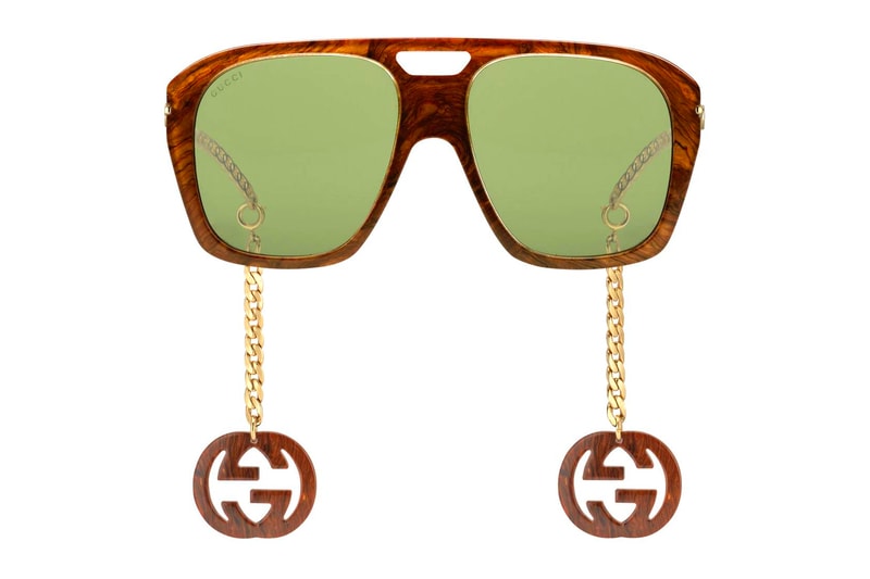 Gucci Square Sunglasses With Charms Release Info Buy Price Brown Black Acetate