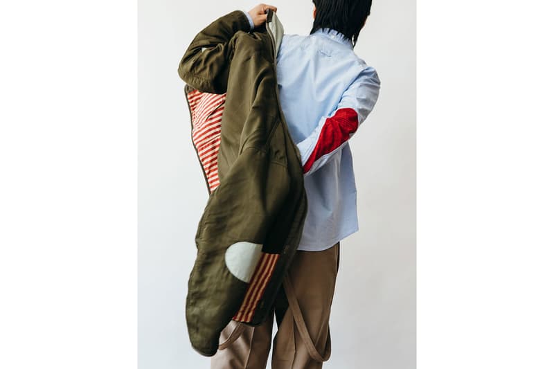 HAVEN visvim Spring Summer 2020 Editorial workwear menswear army green short kimono rounded collar