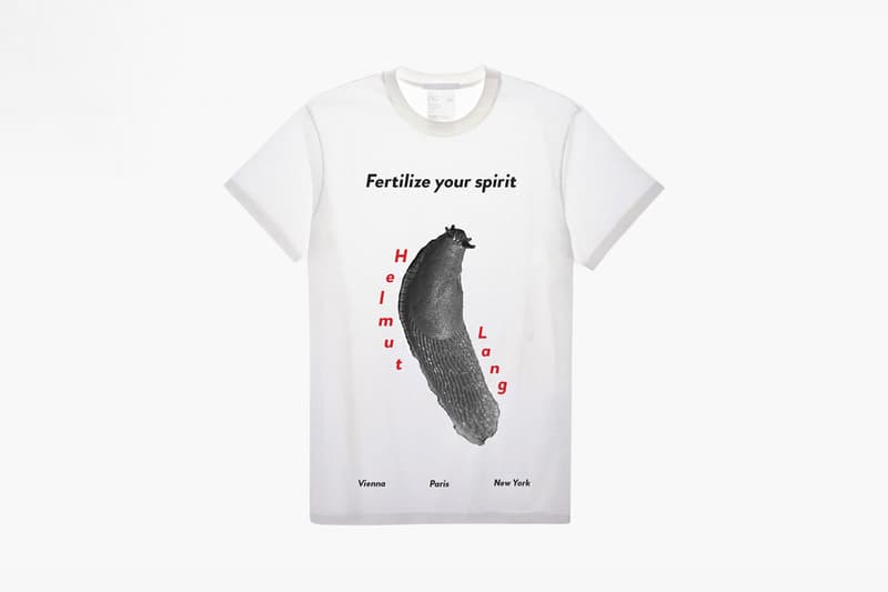 Helmut Lang Graphic T-Shirt Contest Finalists White Black Graphics Slug Pink Latex Gloves Globe Cowboy Telephone Smiley Face Car Horseshoe
