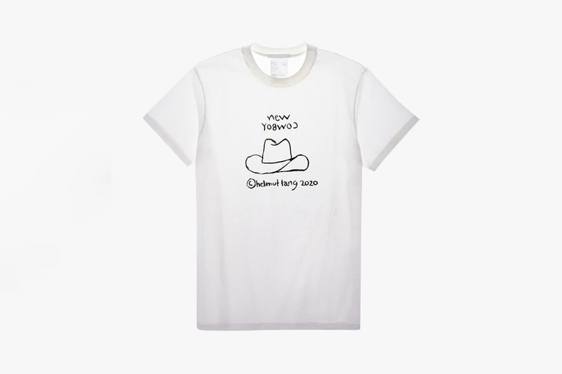 Helmut Lang Graphic T-Shirt Contest Finalists White Black Graphics Slug Pink Latex Gloves Globe Cowboy Telephone Smiley Face Car Horseshoe
