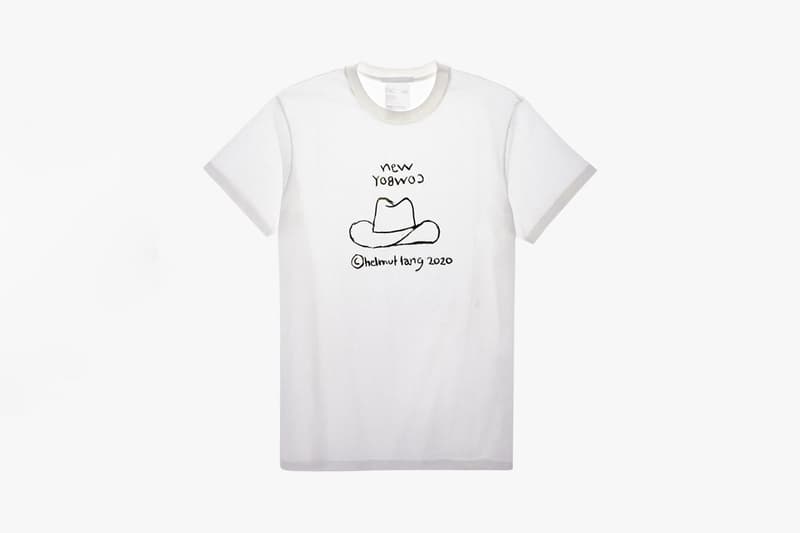 Helmut Lang Graphic T-Shirt Contest Finalists White Black Graphics Slug Pink Latex Gloves Globe Cowboy Telephone Smiley Face Car Horseshoe