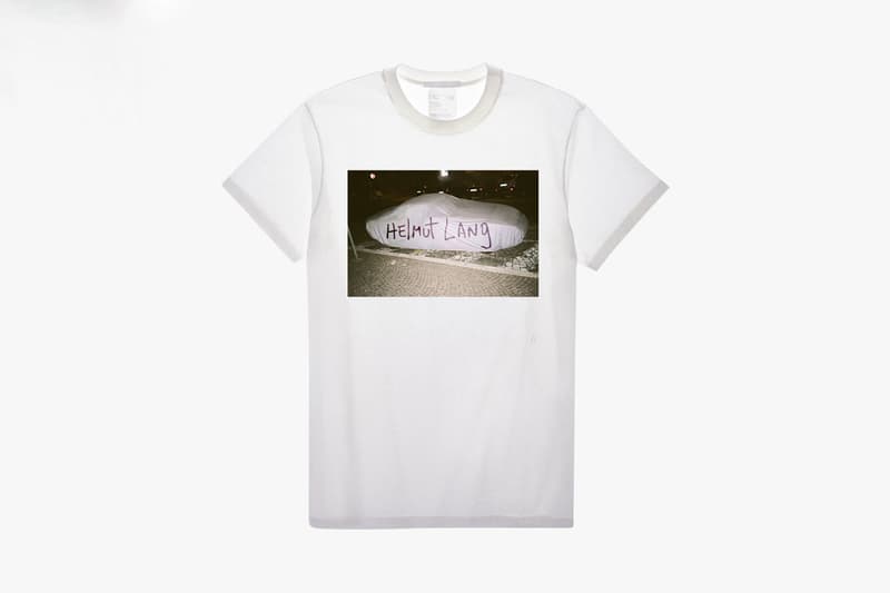 Helmut Lang Graphic T-Shirt Contest Finalists White Black Graphics Slug Pink Latex Gloves Globe Cowboy Telephone Smiley Face Car Horseshoe