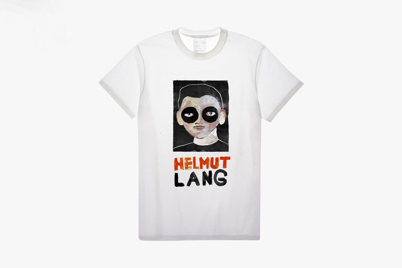 Helmut Lang Graphic T-Shirt Contest Finalists White Black Graphics Slug Pink Latex Gloves Globe Cowboy Telephone Smiley Face Car Horseshoe